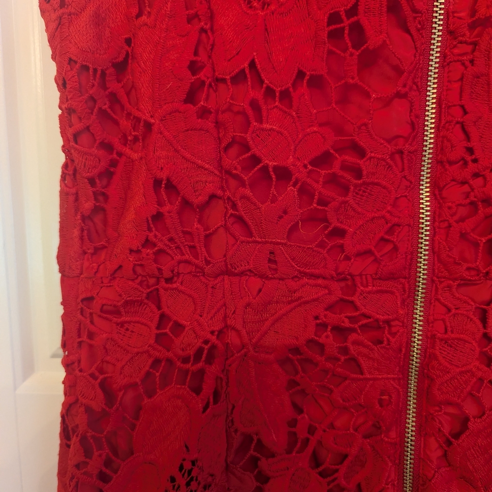 Elegant Red Lace Dress - Picture 6 of 6
